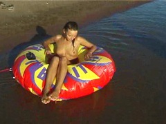 Find-Best-Panties.com presents: Beautiful fresh faced teen plays at the beach nude
