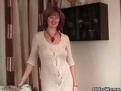 Find-Best-Panties.com presents: Redheaded mom plays with her nipples and pussy (compilation)