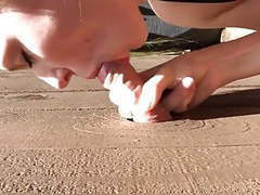 Find-Best-Panties.com presents: Blonde amateur outdoors glory hole