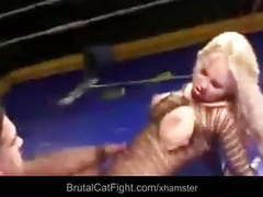 Find-Best-Panties.com presents: Two cleaning ladies fight in the boxing ring and gets fucked