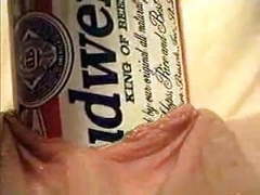 Find-Best-Panties.com presents: Extreme object insertion using a budweiser beer can