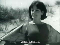 Find-Best-Panties.com presents: Nudist girl's day on a beach (1960s vintage)