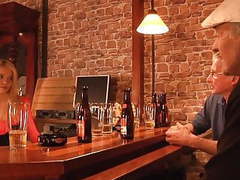 Find-Best-Panties.com presents: Two tourist oldmen fuck american blonde in a bar