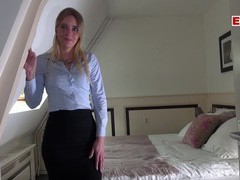 Find-Best-Panties.com presents: German female real estate agent secretary in pantyhose fuck