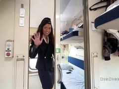 Find-Best-Panties.com presents: Seduced the conductor on the train and fucked while she had a break