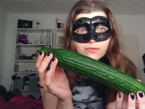 Find-Best-Panties.com presents: 18yo teen fucks huge cucumber!!!  small tits, shy teeny, perfect body  amateur teen