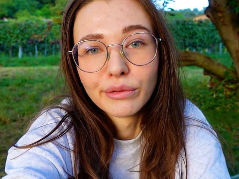 Find-Best-Panties.com presents: Alone? outside on the fields i presnet my huge labia teen pussy and clit
