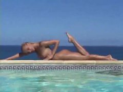 Find-Best-Panties.com presents: Blonde strips from bikini and takes a dip