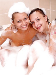 Find-Best-Panties.com presents: Naughty sexy young chicks taking a hot bubble bath together