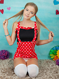 Find-Best-Panties.com presents: This gorgeous naked teen cock gobbler has plenty of fun with revealing her sweet tits and her hot smile