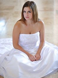 Find-Best-Panties.com presents: Busty glamorous amateur Danielle models wedding gown indoors & by the pool