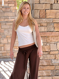 Find-Best-Panties.com presents: Light-Haired american cutie Summer Solstice removes her clothes and toys her twat