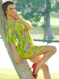 Find-Best-Panties.com presents: Beautiful american cutie Malena Morgan flaunts her sexy butt and plays with a vibrator outdoors